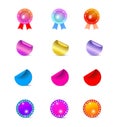 Rosettes and stickers Royalty Free Stock Photo