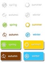 Set of labels with seasons icons