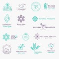 Set of labels and stickers for beauty, natural products, healthcare