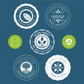 Set of labels and stickers for organic food and drink, and natural products. Vector illustration concepts for web Royalty Free Stock Photo
