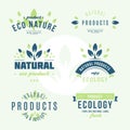 Set of labels and stickers for organic food and drink, and natural products. Vector illustration concepts for web Royalty Free Stock Photo