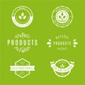 Set of labels and stickers for organic food and drink, and natural products. Vector illustration concepts for web Royalty Free Stock Photo