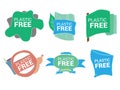 Set for labels, stickers Plastic free product, sign or icon. Vector illustration. Royalty Free Stock Photo