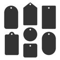 A set of labels of various shapes. Vector silhouette of label for market or price