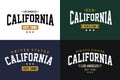 Set labels varsity style, California athletic sport typography for t shirt print Royalty Free Stock Photo