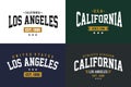 Set labels varsity style, Los Angeles California athletic sport typography for t shirt print Royalty Free Stock Photo