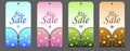 A set of labels with a zipper and seasons for seasonal sales in clothing stores. Labels with lettering big sale - vector templates Royalty Free Stock Photo