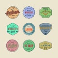 Set of labor day badges. international workers day vector Illustration