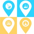 Set of laboratory location map pin pointer icon. Element of map point for mobile concept and web apps. Icon for website design and