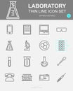 Set of Laboratory Vector Line Icons. Includes experiment, research, chemistry, chemical and more