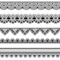 Set lace borders Royalty Free Stock Photo