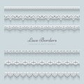Set of lace borders Royalty Free Stock Photo
