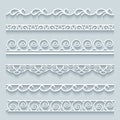 Set of lace borders Royalty Free Stock Photo