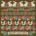 Set of Lace Paper with flower and easter eggs, vector