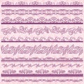 Set of Lace Paper with flower over pink backround Royalty Free Stock Photo