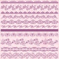 Set of Lace Paper with flower over pink backround, vector Royalty Free Stock Photo