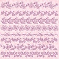 Set of Lace Paper with flower over pink backround, vector Royalty Free Stock Photo