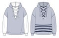 Set of Lace-up Hoodie fashion design concept.