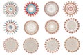 Set with lacy color mandalas. Royalty Free Stock Photo