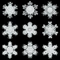 Set of lacy snowflakes