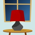 floor and table lamp in flat cartoon style good for infographic element Royalty Free Stock Photo