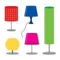 Set of lamp Furniture table lamps Vector illustration