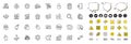 Set of Lamp, Sun protection and Verification document line icons for web app. Pictogram icon Vector