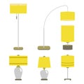 Set of lamps. Vector illustration lamp light isolated electric interior energy furniture.