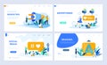 Set of landing page template for Marketing, Advertising, Social Media. Modern vector illustration flat concepts Royalty Free Stock Photo