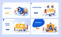 Set of landing page template for Digital Marketing, Advertising, Social Media, Branding. Modern vector illustration flat concepts Royalty Free Stock Photo