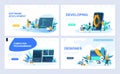 Set of landing page template for Software, Developing, Designer, Programming. Modern vector illustration flat concepts