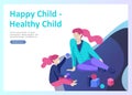Set of Landing page templates for happy mothers day, child health care, happy childhood and children, goods and