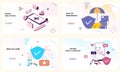 Set of landing page templates for online healthcare, health insurance, online health service, online medical consultation. Doctor Royalty Free Stock Photo