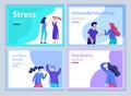 Set of Landing page templates for psyhology mental problems, depression panic attacks, paranoia anger control Royalty Free Stock Photo