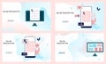 Set of landing pages of online pharmacy, healthcare, drugstore app concept. Vector of online prescription drugs, first aid kit and