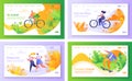 Set of concept of landing pages on healthy lifestyle them. Royalty Free Stock Photo