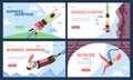 Set of landing pages templates for advertise extreme bungee jumping.