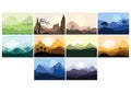 Set of landscape icons. Vector illustration decorative background design Royalty Free Stock Photo