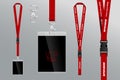 Set of lanyard and badge. Design example vip pass. Template