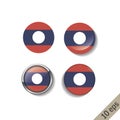 Set of LAOS flags round badges