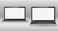 set of laptop in different angles. isolated on background