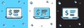 Set Laptop with dollar icon isolated on blue and white, black background. Sending money around the world, money transfer Royalty Free Stock Photo