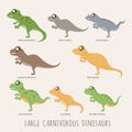 Set of Large carnivorous dinosaurs