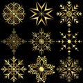 Set large gold snowflakes