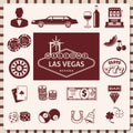 Set of las vegas icons. Vector illustration decorative design Royalty Free Stock Photo