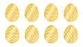 Set of laser cut for print design. Seasonal nature background. Cute vector illustration. Happy easter vector egg. Easter