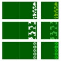 Set of Laser cutting clovers cards. Vector template greeting car Royalty Free Stock Photo