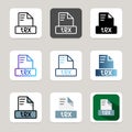 Set Latex file format icons, with different colors for quick identification, document, and file type