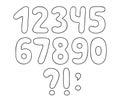 Set latin alphabet numbers from 1 to 9, signs line font. Vector flat line figures Royalty Free Stock Photo