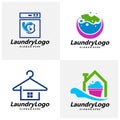 Set of Laundry Logo Template Design Vector, Cleaning Service Logo Concept, Emblem, Concept Design, Creative Symbol, Icon Royalty Free Stock Photo